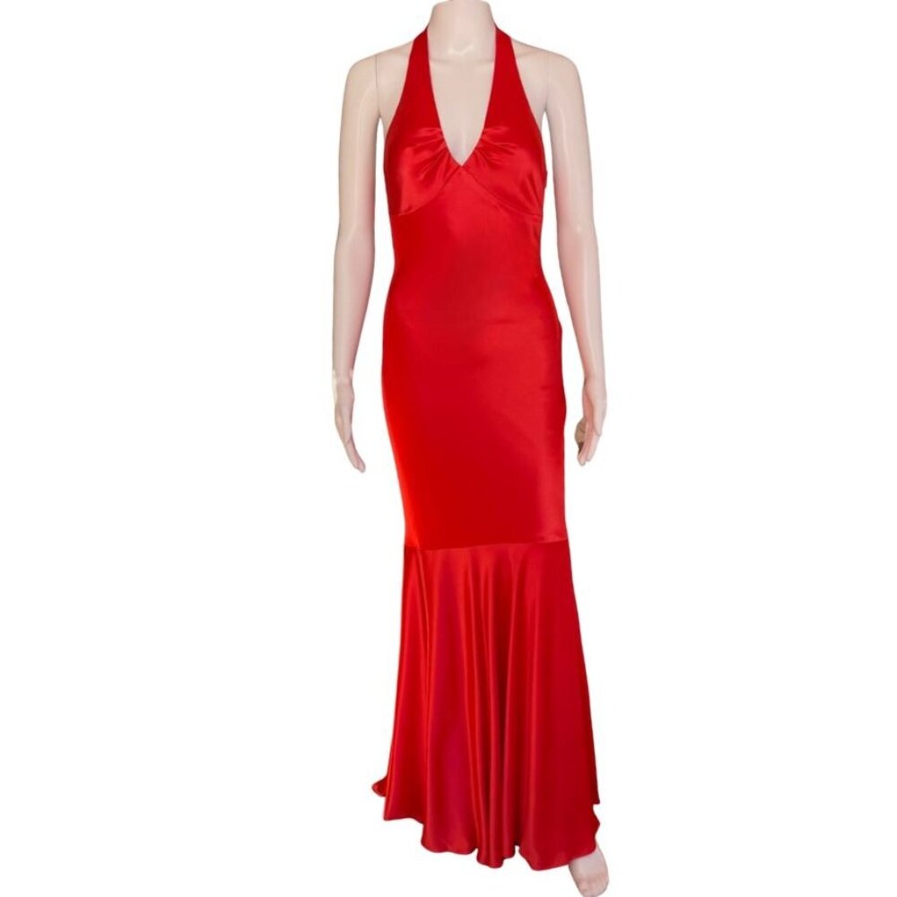Issue Satin Blaze V Neck Gown Size 8 NWT